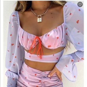 Whitefox Long sleeve bra crop top